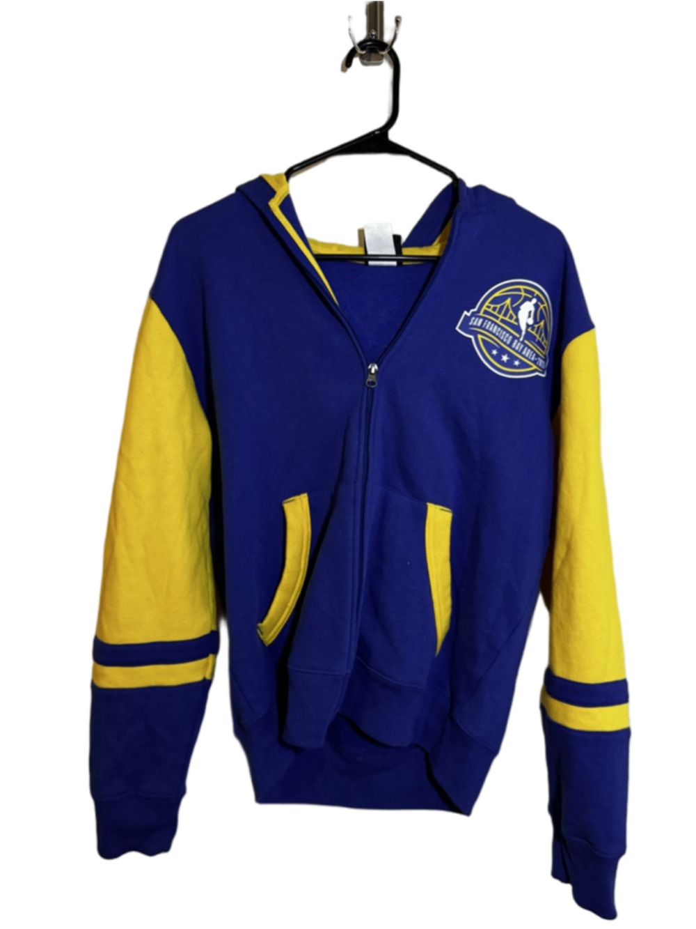 NBA Blue Yellow Full Zip Hoodie Sweatshirt Youth XL